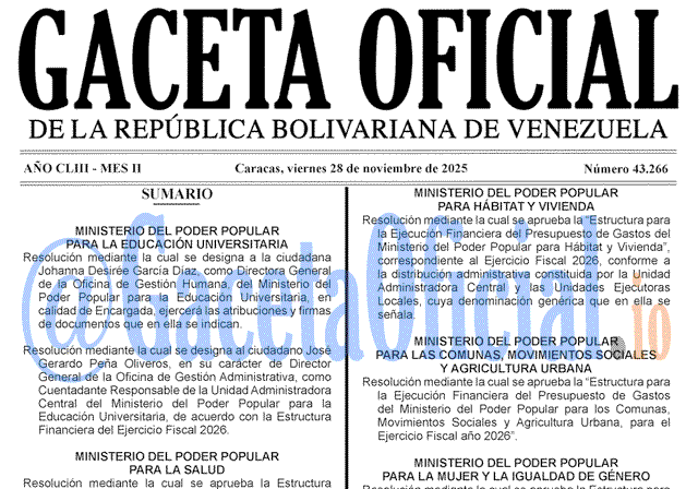 Gaceta Oficial, Gaceta 43266, Gaceta 43266 HD, Gaceta #43266, Gaceta Oficial Venezuela #43266