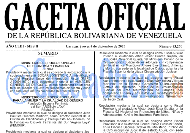Gaceta Oficial, Gaceta 43270, Gaceta 43270 HD, Gaceta #43270, Gaceta Oficial Venezuela #43270