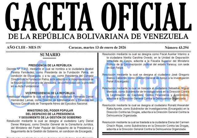 Gaceta Oficial, Gaceta 43294, Gaceta 43294 HD, Gaceta #43294, Gaceta Oficial Venezuela #43294