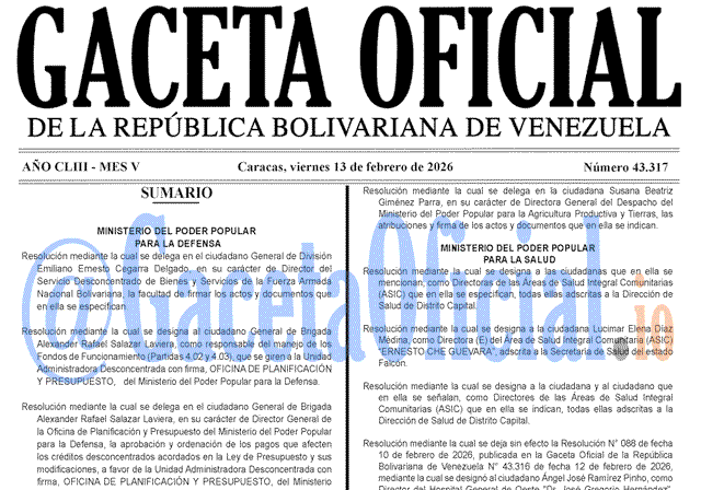 Gaceta Oficial, Gaceta 43317, Gaceta 43317 HD, Gaceta #43317, Gaceta Oficial Venezuela #43317