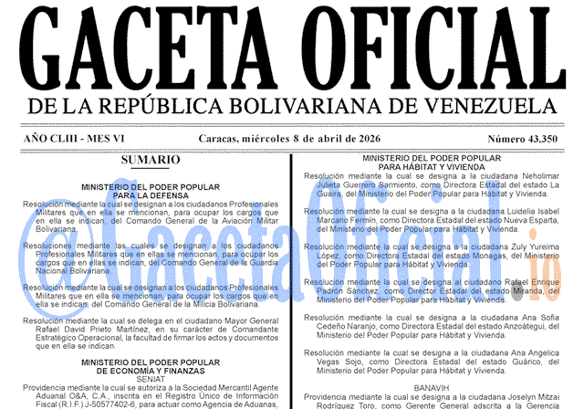 Gaceta Oficial, Gaceta 43350, Gaceta 43350 HD, Gaceta #43350, Gaceta Oficial Venezuela #43350