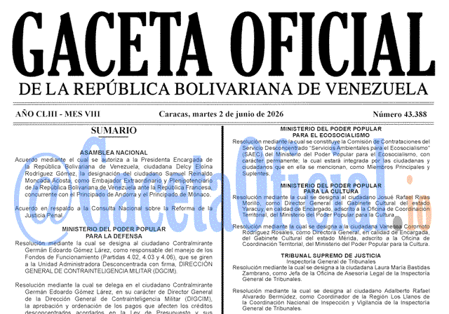 Venezuela Gaceta Oficial 43388 del 2 junio 2026 Gaceta Oficial, Gaceta 43388, Gaceta 43388 HD, Gaceta #43388, Gaceta Oficial Venezuela #43388