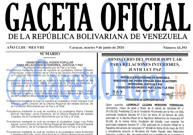 Venezuela Gaceta Oficial 43393 del 9 junio 2026 Gaceta Oficial, Gaceta 43393, Gaceta 43393 HD, Gaceta #43393, Gaceta Oficial Venezuela #43393