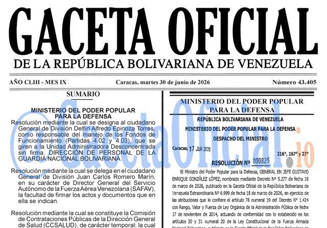 Gaceta Oficial Venezuela #43405 del 30 junio 2026 Gaceta Oficial, Gaceta 43405, Gaceta 43405 HD, Gaceta #43405, Gaceta Oficial Venezuela #43405