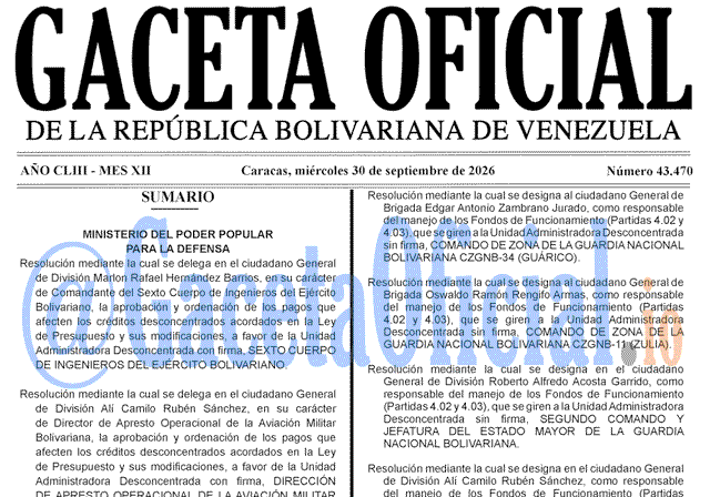 Gaceta Oficial, Gaceta 43470, Gaceta 43470 HD, Gaceta #43470, Gaceta Oficial Venezuela #43470