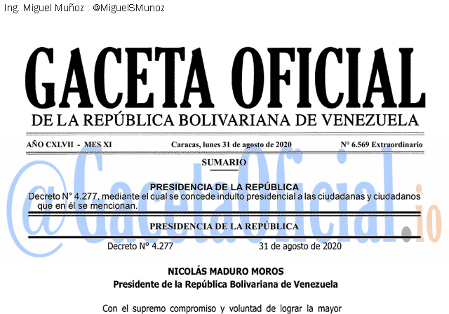 Gaceta Oficial 6569 del 31 agosto 2020 Gaceta Oficial 6569 del 31 agosto 2020