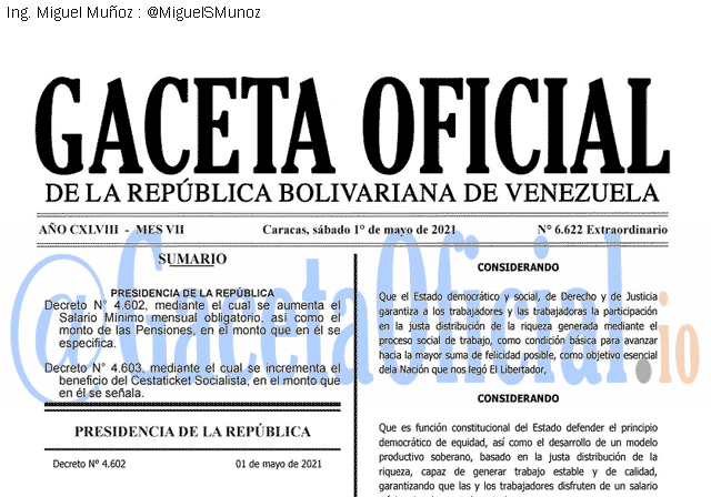 Gaceta Oficial 6622 del 1 mayo 2021