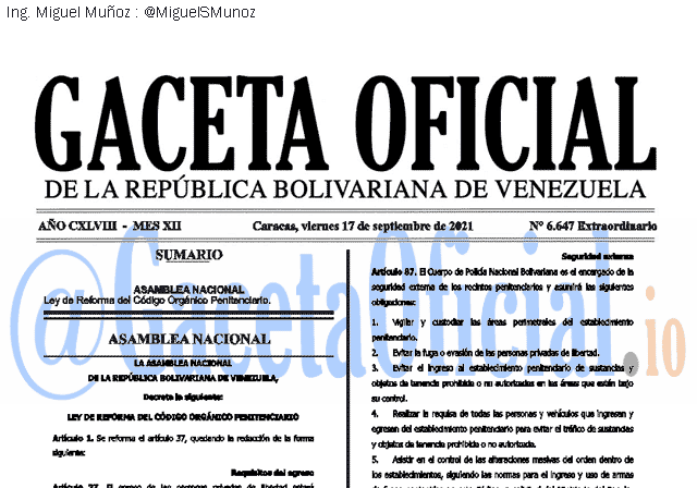 Gaceta Oficial 6647 del 17 septiembre 2021