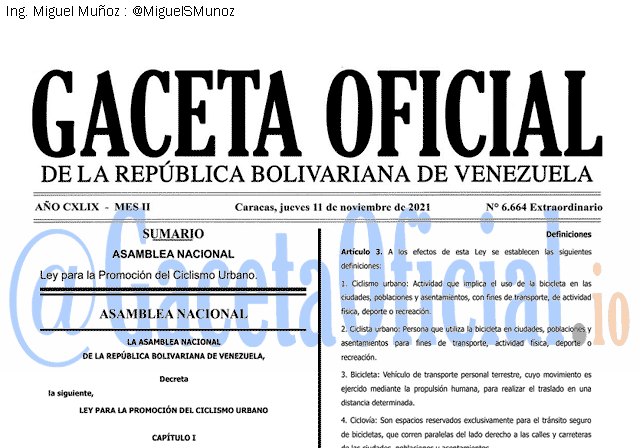 Gaceta Oficial 6664 del 11 noviembre 2021