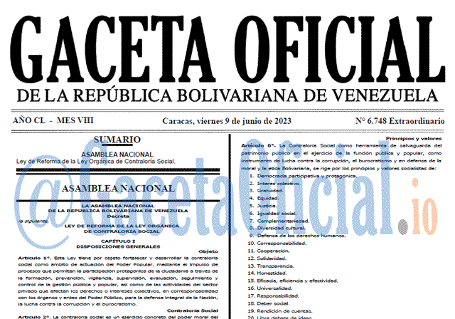 Gaceta Oficial, Gaceta 6748, Gaceta 6748 HD, Gaceta #6748, Gaceta Oficial Venezuela #6748