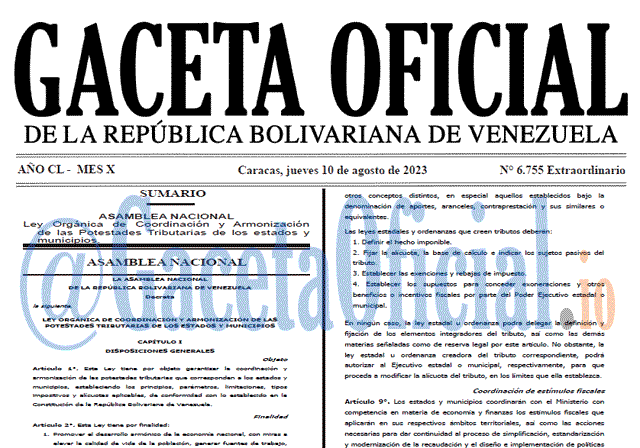 Gaceta Oficial, Gaceta 6755, Gaceta 6755 HD, Gaceta #6755, Gaceta Oficial Venezuela #6755