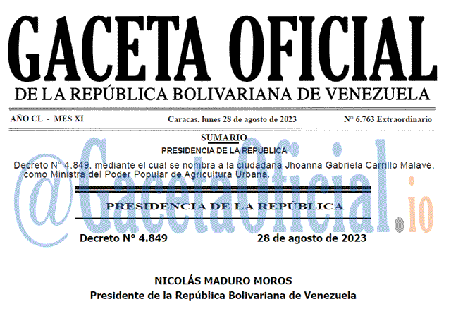 Gaceta Oficial, Gaceta 6763, Gaceta 6763 HD, Gaceta #6763, Gaceta Oficial Venezuela #6763