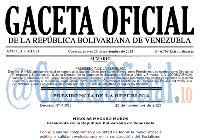 Gaceta Oficial, Gaceta 6768, Gaceta 6768 HD, Gaceta #6768, Gaceta Oficial Venezuela #6768