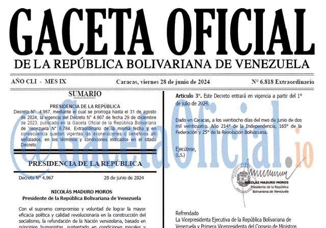 Gaceta Oficial, Gaceta 6818, Gaceta 6818 HD, Gaceta #6818, Gaceta Oficial Venezuela #6818