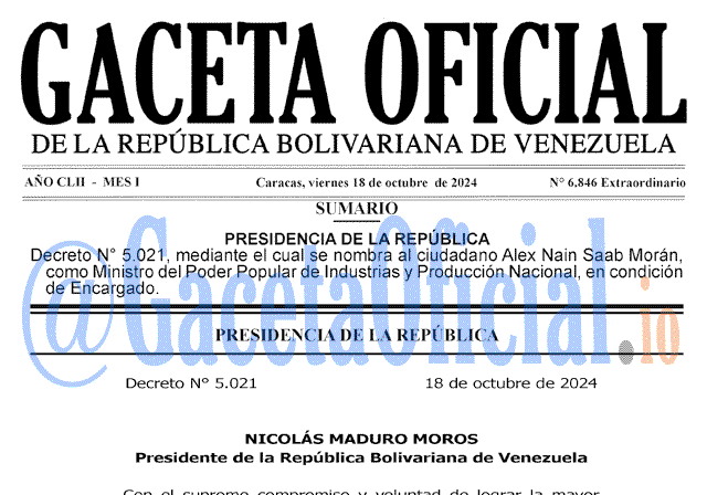 Venezuela Gaceta Oficial 6846 del 18 octubre 2024 Gaceta Oficial, Gaceta 6846, Gaceta 6806 HD, Gaceta #6846, Gaceta Oficial Venezuela #6846