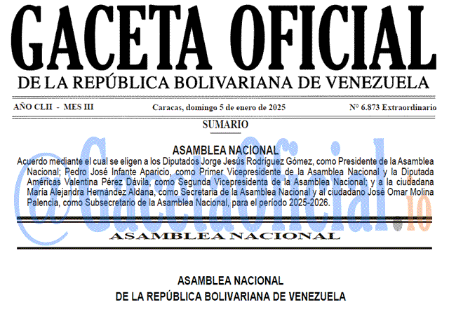 Gaceta Oficial, Gaceta 6873, Gaceta 6873 HD, Gaceta #6873, Gaceta Oficial Venezuela #6873