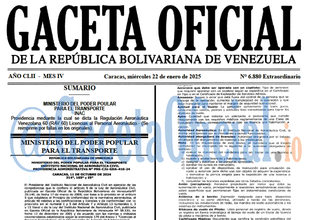 Gaceta Oficial, Gaceta 6880, Gaceta 6880 HD, Gaceta #6880, Gaceta Oficial Venezuela #6880