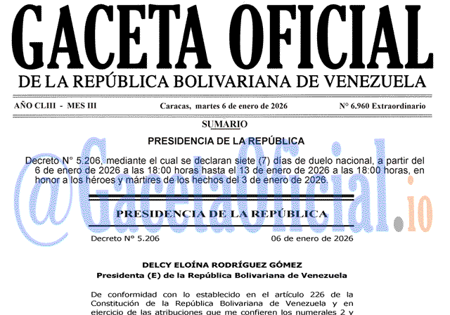 Gaceta Oficial, Gaceta 6960, Gaceta 6960 HD, Gaceta #6960, Gaceta Oficial Venezuela #6960