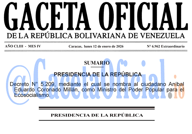 Gaceta Oficial, Gaceta 6962, Gaceta 6962 HD, Gaceta #6962, Gaceta Oficial Venezuela #6962