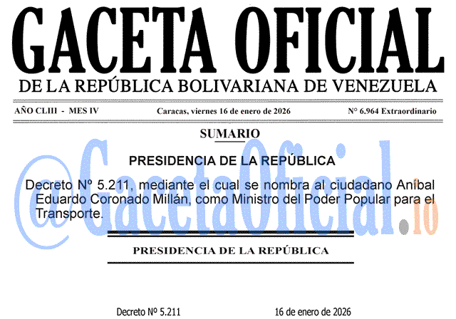 Gaceta Oficial, Gaceta 6964, Gaceta 6964 HD, Gaceta #6964, Gaceta Oficial Venezuela #6964