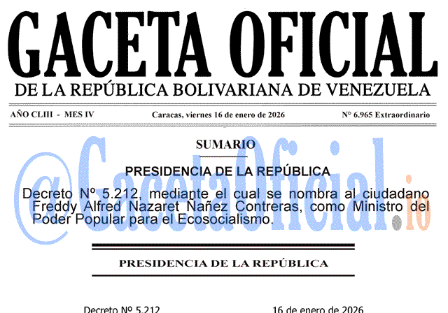 Gaceta Oficial, Gaceta 6965, Gaceta 6965 HD, Gaceta #6965, Gaceta Oficial Venezuela #6965