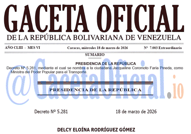 Gaceta Oficial, Gaceta 7003, Gaceta 7003 HD, Gaceta #7003, Gaceta Oficial Venezuela #7003