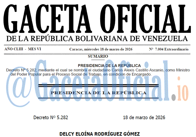 Gaceta Oficial, Gaceta 7004, Gaceta 7004 HD, Gaceta #7004, Gaceta Oficial Venezuela #7004