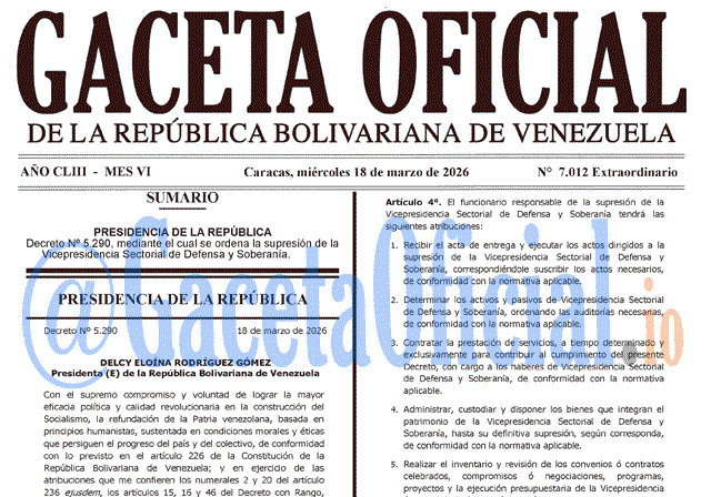 Gaceta Oficial, Gaceta 7012, Gaceta 7012 HD, Gaceta #7012, Gaceta Oficial Venezuela #7012