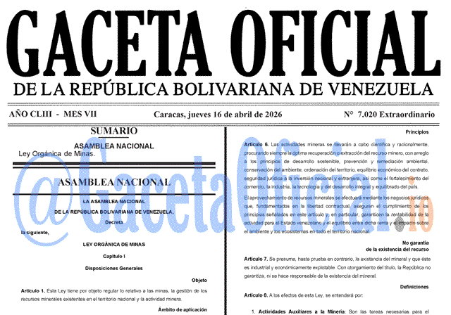 Gaceta Oficial, Gaceta 7020, Gaceta 7020 HD, Gaceta #7020, Gaceta Oficial Venezuela #7020