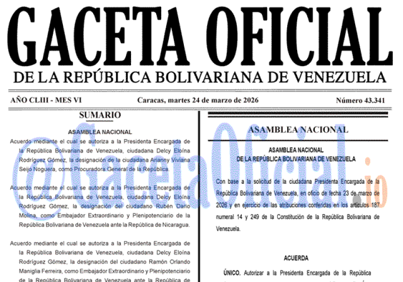 2026-03-24 Gaceta Oficial Venezuela #43341