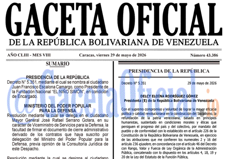 2026-05-29 Gaceta Oficial Venezuela #43386